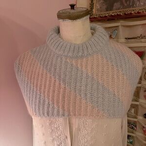 Nwot Calvin Klein 205W39NYC Blue Striped Mohair Blend Cape